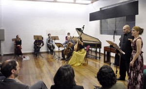 Músicos no concerto de inauguração do cravo