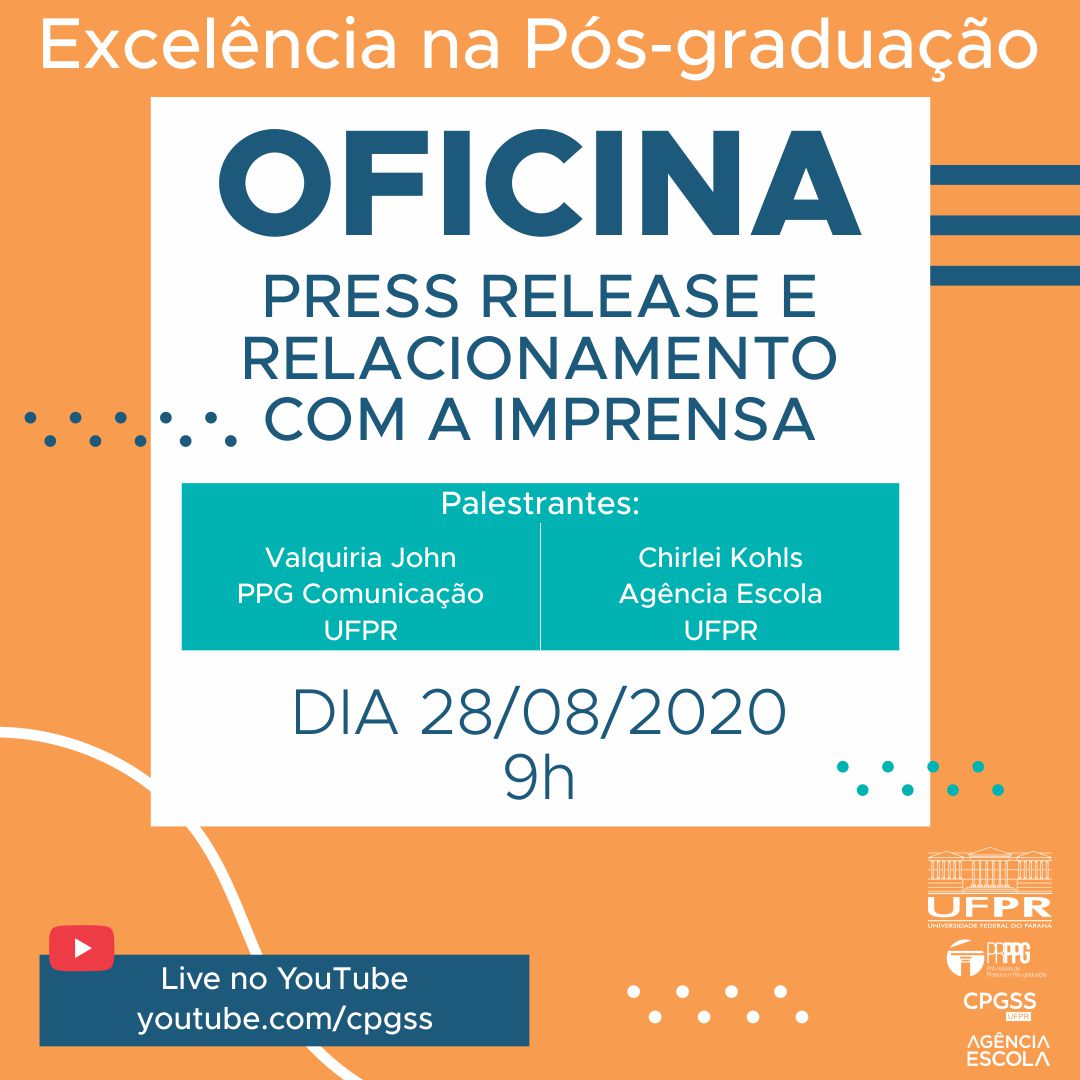 PRPPG e Agência Escola UFPR realizam oficina sobre divulgação científica e  relacionamento com imprensa - 28/8 - Universidade Federal do Paraná