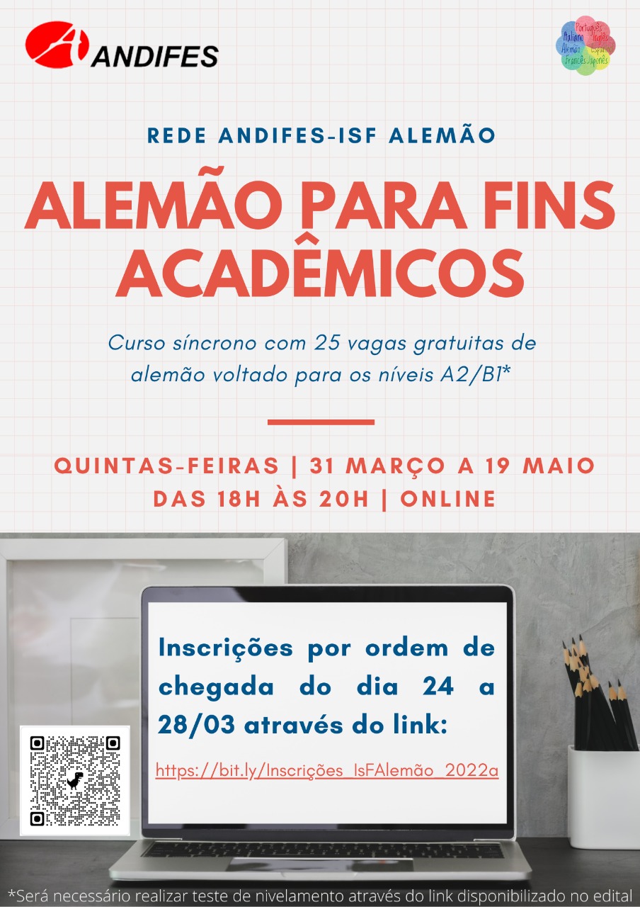 Rede Andifes Idiomas sem Fronteiras abre inscrições para seis cursos  gratuitos — Universidade Federal de Alagoas